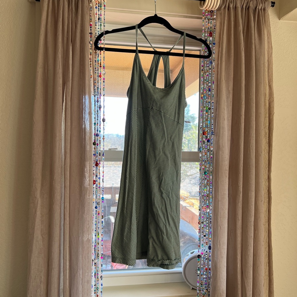 Patagonia Green Striped Sleeveless Dress